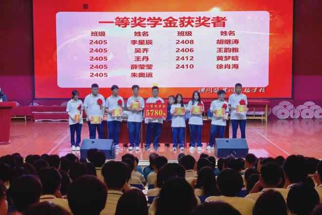 举行开学典礼暨上学期表优大会潢川县黄冈实验学校高二年级(图8)